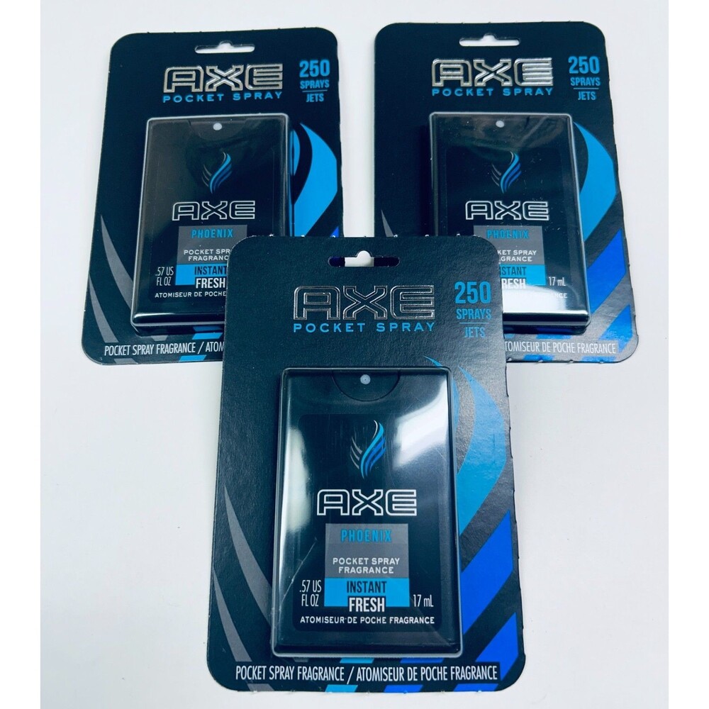 Axe Phoenix Pocket Spray Fragrance Men's 0.57 oz Travel Size 3 PACK discontinued